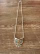 Navajo Sterling Silver Turquoise & Coral Chip Inlay Peyote Bird Necklace by Yazzie