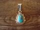 Navajo Indian Sterling Silver Turquoise Pendant Signed Samuel Yellowhair