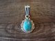 Navajo Sterling Silver Turquoise Pendant Signed Samuel Yellowhair