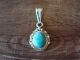 Navajo Sterling Silver Turquoise Pendant Signed Samuel Yellowhair