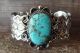 Navajo Indian Nickel Silver Turquoise Bracelet by Jackie Cleveland!