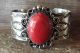 Navajo Indian Nickel Silver Coral Bracelet by Jackie Cleveland!