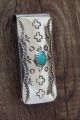 Navajo Indian Jewelry Turquoise Money Clip! Sterling Silver Mens - V. Long