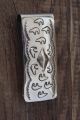 Navajo Sterling Silver Hand Stamped  Money Clip - Skeets