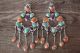 Navajo Sterling Silver Turquoise Spiny Oyster Chandelier Dangle Earrings! M. James