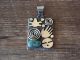 Navajo Sterling Silver Turquoise Petroglyph Pendant Signed Alex Sanchez