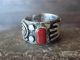 Navajo Sterling Silver Coral Petroglyph Ring Alex Sanchez Size 8