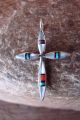 Zuni Indian Sterling Silver Inlay Cross Pendant by  Kristina Bowannie.