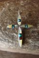 Zuni Indian Sterling Silver Inlay Cross Pendant by  Kristina Bowannie.