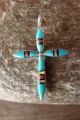 Zuni Indian Sterling Silver Inlay Cross Pendant by  Kristina Bowannie.