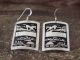 Navajo Indian Sterling Silver Horse Pictograph Dangle Earrings - Singer