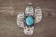 Navajo Nickel Silver and Turquoise Saguaro Cactus Pendant- Phoebe Tolta