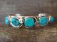 Zuni Indian Sterling Silver Turquoise Snake Bracelet - Candelaria