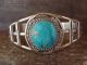 Native American Indian Jewelry Sterling Silver Turquoise Bracelet - S. Yazzie 