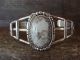 Navajo Sterling Silver White Buffalo Turquoise Bracelet - S. Yazzie 