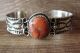 Navajo Indian Nickel Silver Apple Coral Bracelet by Jackie Cleveland!