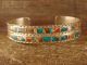 Zuni Indian Jewelry Sterling Silver Turquoise Inlay Bracelet - J. Chavez