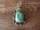 Navajo Indian Nickel Silver Turquoise Pendant by Jackie Cleveland