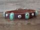 Navajo Sterling Silver & Turquoise Leather Dog Collar by CR