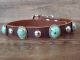 Navajo Sterling Silver & Turquoise Leather Dog Collar by CR