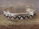 Navajo Indian Hand Stamped Sterling Silver Bracelet Signed Singer