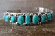 Navajo Indian Jewelry Sterling Silver Turquoise Row Bracelet - Darlene Begay