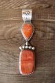 Native American Jewelry Sterling Silver Spiny Oyster Pendant - Selena Warner