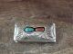 Navajo Indian Sterling Silver Turquoise & Coral Money Clip - Skeets