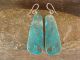 Navajo Indian Turquoise Slab Dangle Earrings by Castillo