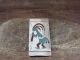 Navajo Indian Turquoise Coral Kokopelli Chip Inlay Money Clip by Ray Begay