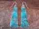 Navajo Indian Sterling Silver & Turquoise Slab Dangle Earrings by Tortalita