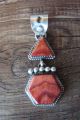 Native American Jewelry Sterling Silver Spiny Oyster Pendant - Selena Warner