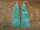 Navajo Indian Sterling Silver & Turquoise Slab Dangle Earrings by Tortalita