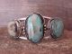 Navajo Nickel Silver 3 Stone Turquoise Bracelet by Bobby Cleveland