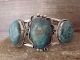 Navajo Nickel Silver 3 Stone Turquoise Bracelet by Bobby Cleveland