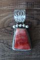 Native American Jewelry Sterling Silver Spiny Oyster Pendant - Selena Warner