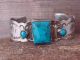 Navajo Nickel Silver 3 Stone Turquoise Cuff Bracelet by Bobby Cleveland