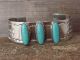 Navajo Nickel Silver 3 Stone Turquoise Cuff Bracelet by Bobby Cleveland