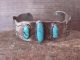 Navajo Nickel Silver 3 Stone Turquoise Cuff Bracelet by Bobby Cleveland