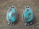 Navajo Indian Sterling Silver & Turquoise Post Earrings by McCarthy