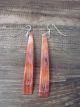 Zuni Indian Jewelry Spiny Oyster Slab Dangle Earrings by Espino