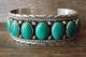 Navajo Sterling Silver Turquoise Row Bracelet - P. Yazzie