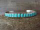 Small Zuni Sterling Silver Turquoise Inlay Bracelet by Glennetta Luna