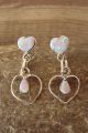 Zuni Indian Jewelry Sterling Silver Opal Heart Post Earrings - Jonathan Shack 