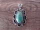 Navajo Indian Nickel Silver Turquoise Pendant by Jackie Cleveland