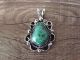 Navajo Indian Nickel Silver Turquoise Pendant by Jackie Cleveland