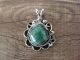 Navajo Indian Nickel Silver Turquoise Pendant by Jackie Cleveland