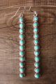 Zuni Indian Jewelry Sterling Silver Turquoise Bar Dangle Earrings! 