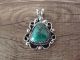 Navajo Indian Nickel Silver Turquoise Pendant by Jackie Cleveland