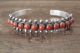 Navajo Sterling Silver Coral Row Bracelet - P. Livingston